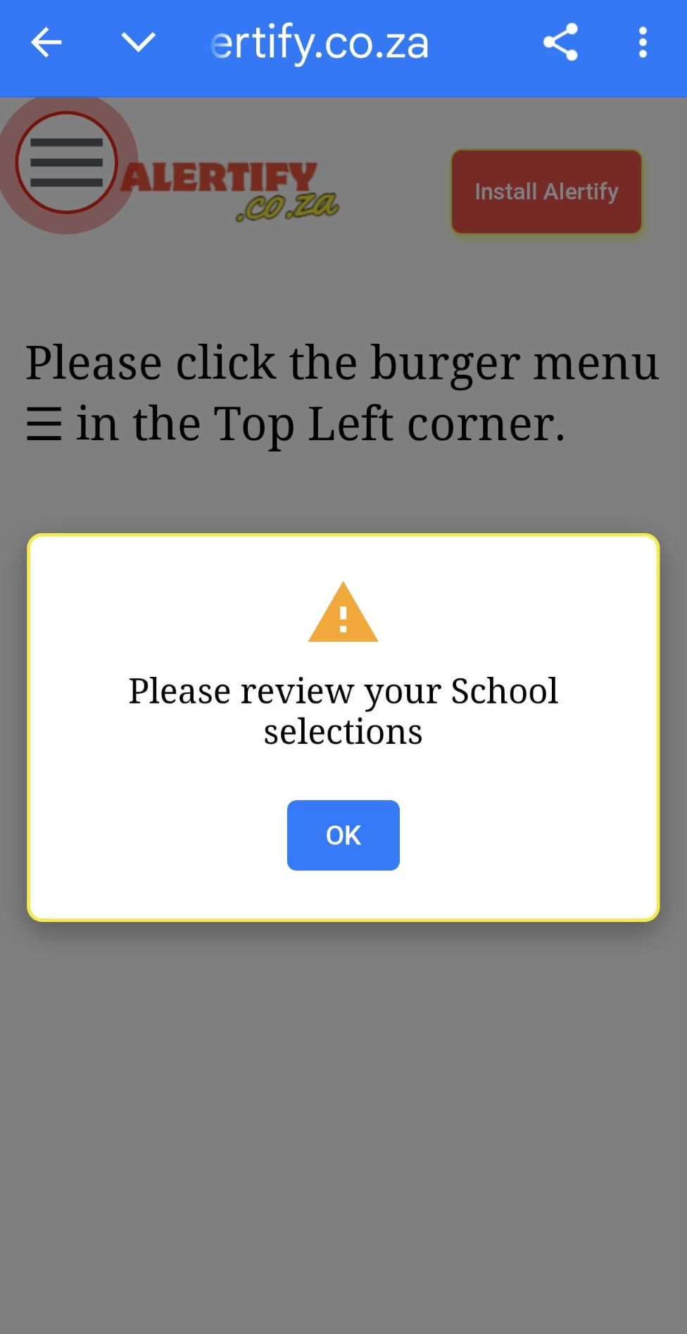 Image of the Settings options